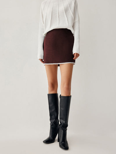 Embroidered Trim Mini Skirt