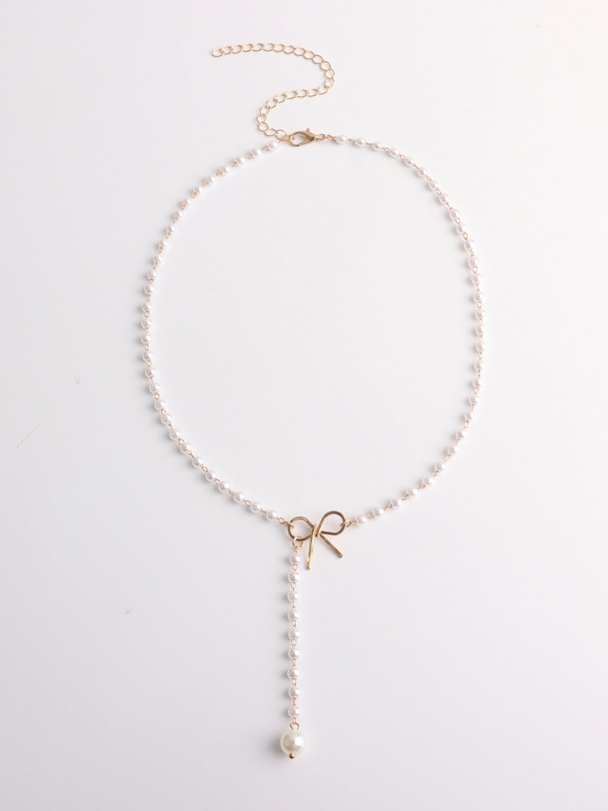 Pearl Bow Knot Pendant Necklace