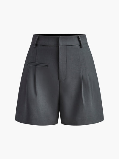 Casual Mid Waist Shorts Without Belt