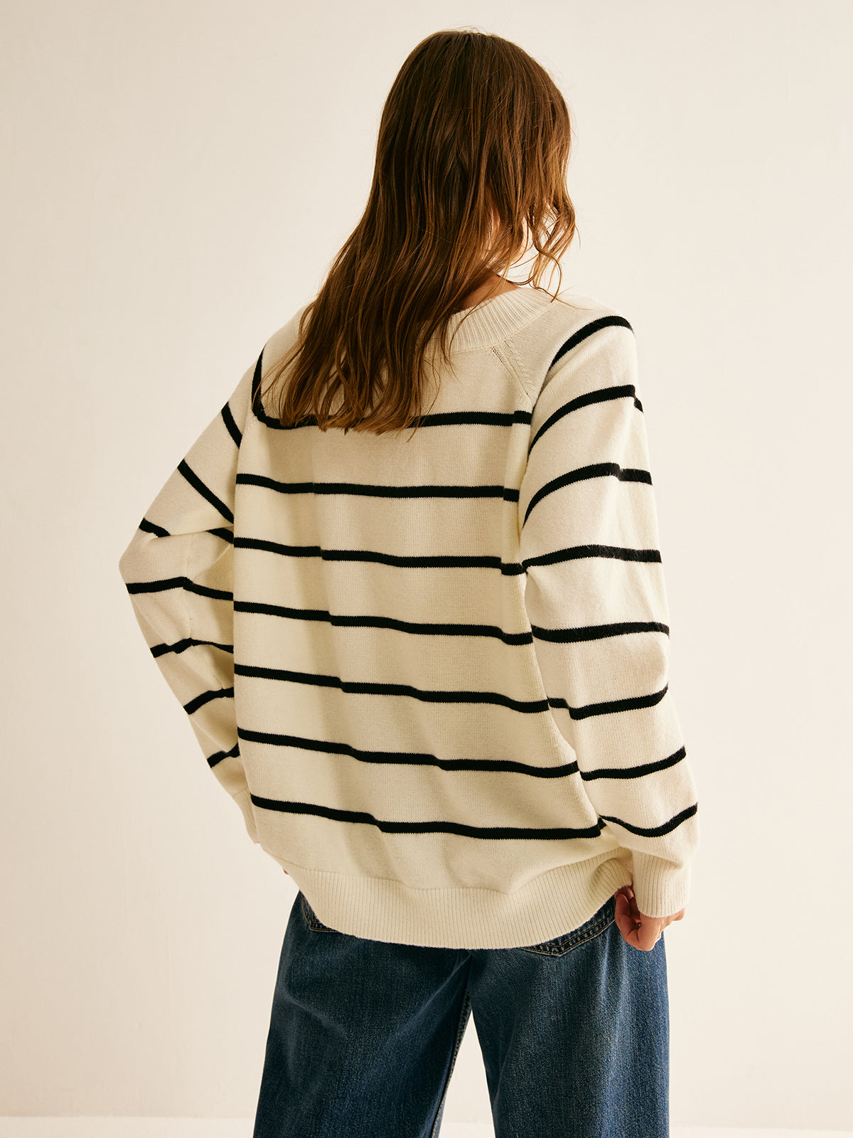 Off Shoulder Striped Pullover Sweater