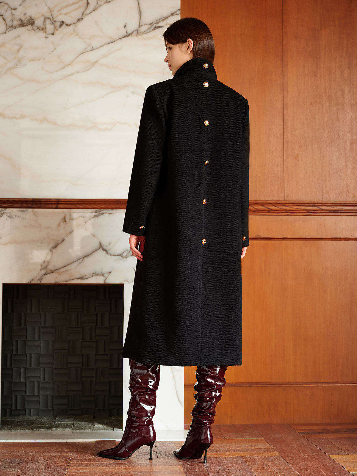 Elegant Lapel Belted Wool Coat